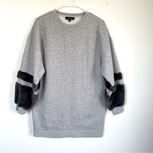Lea & Viola oversized heather grey crew neck sweatshirt